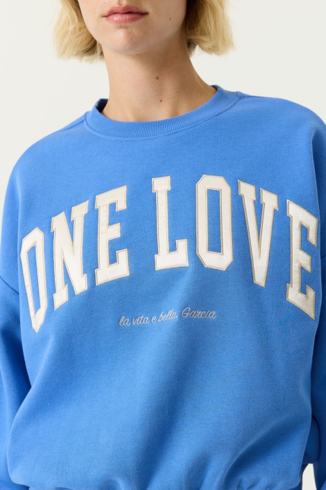 Garcia blauwe dames sweater | Close up