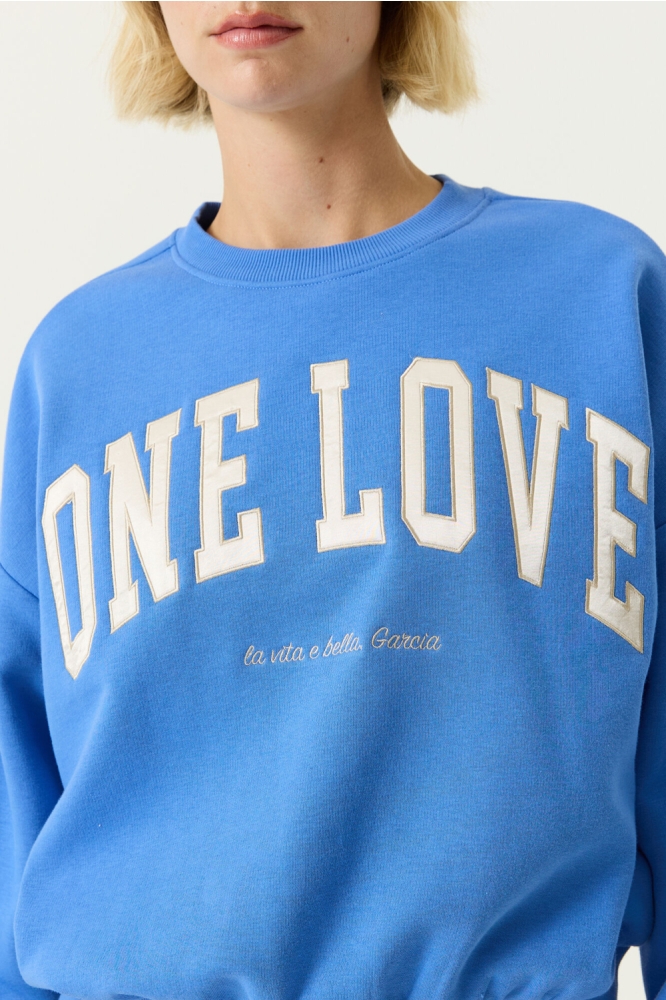 Garcia blauwe dames sweater | Close up