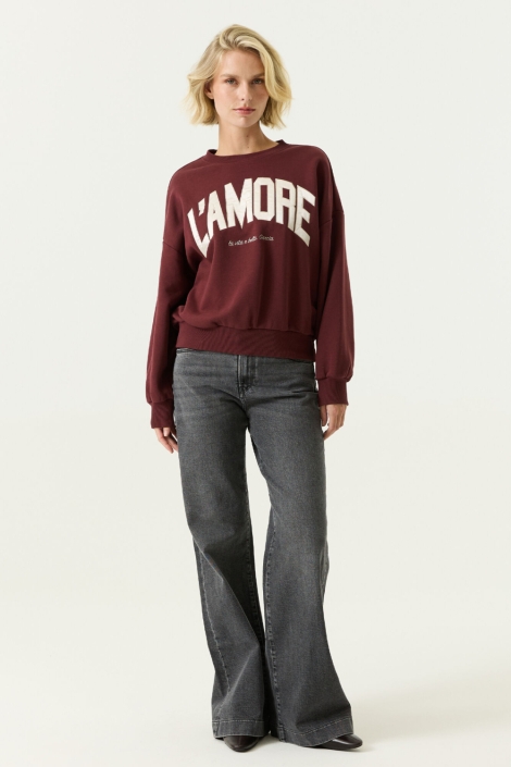 Garcia bordeaux dames sweater | Model