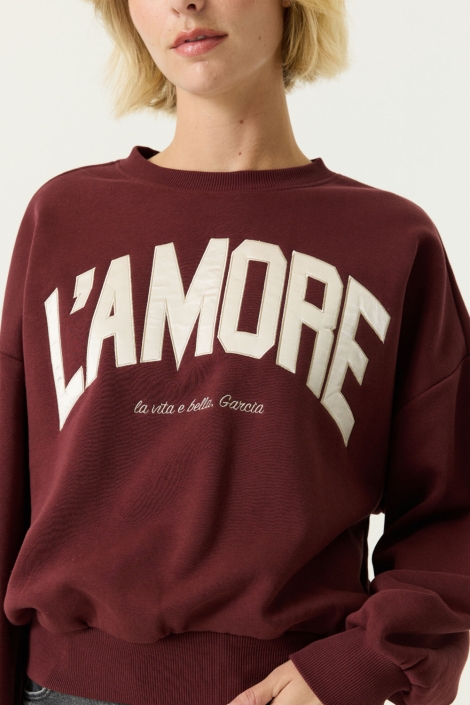 Garcia bordeaux dames sweater | Close up