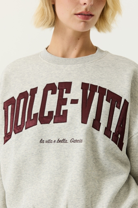 Garcia grijze dames sweater | Close up