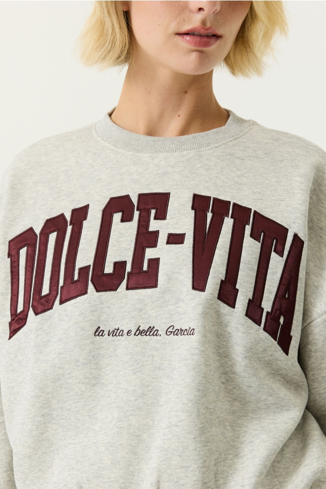 Garcia grijze dames sweater | Close up