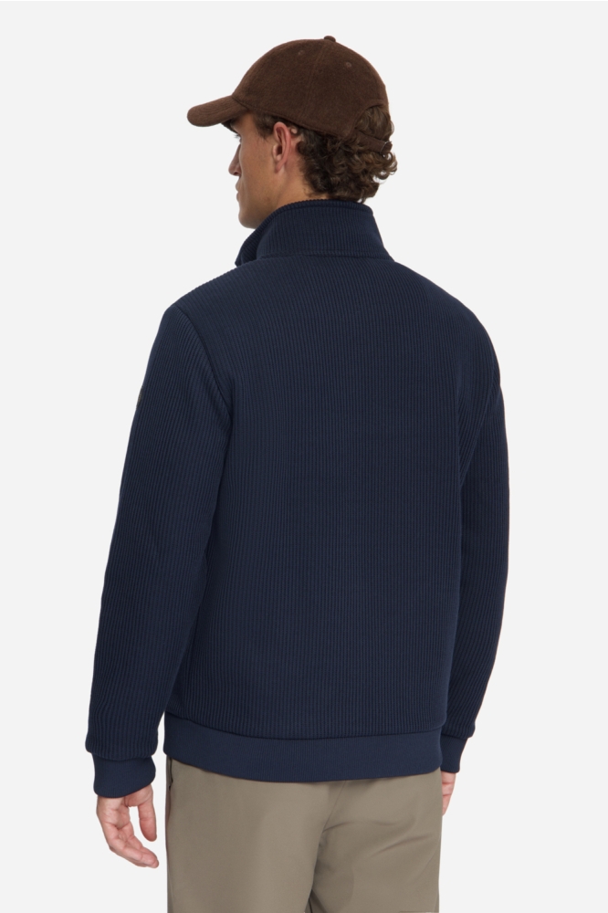 NO-EXCESS blauwe heren vest | Model achteraanzicht