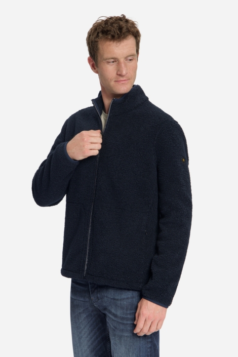 NO-EXCESS blauwe heren vest | Model zijaanzicht
