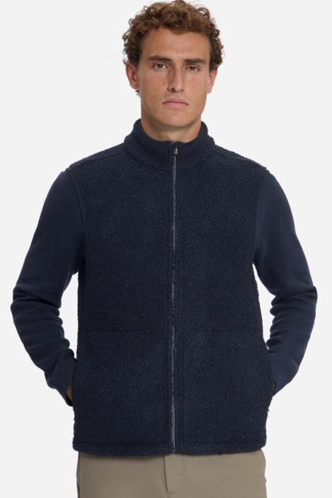 NO-EXCESS blauwe heren jas | Model vooraanzicht