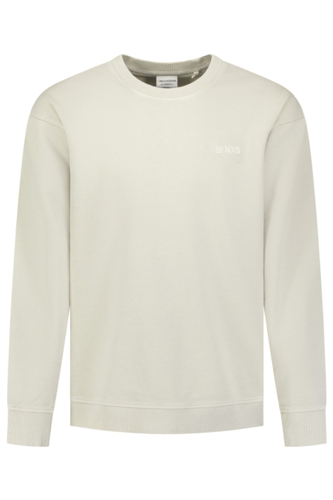 NO-EXCESS ecru heren sweater | Vooraanzicht