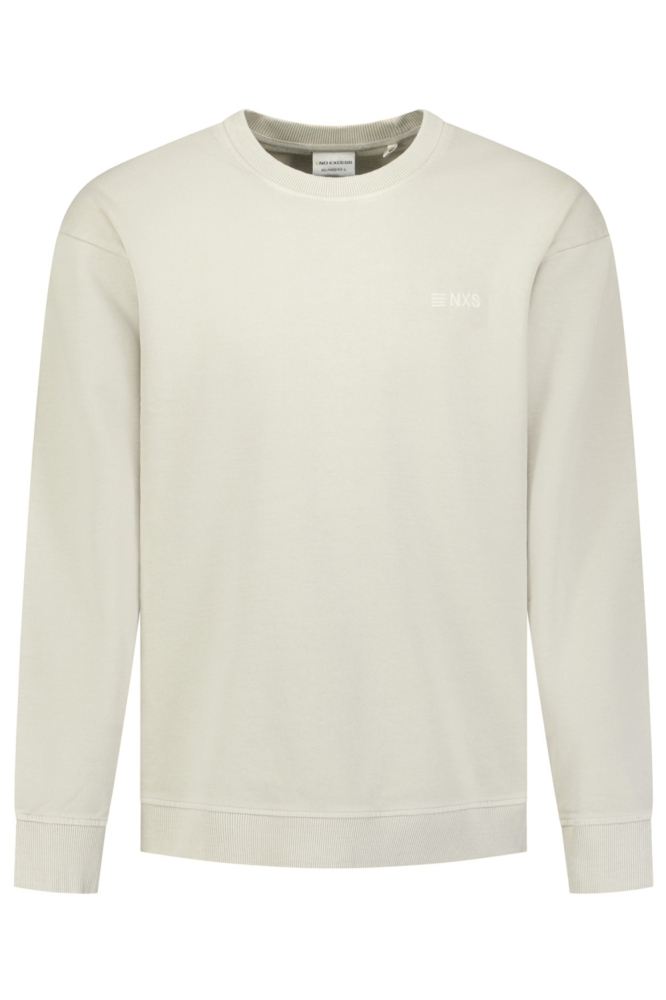 NO-EXCESS ecru heren sweater | Vooraanzicht