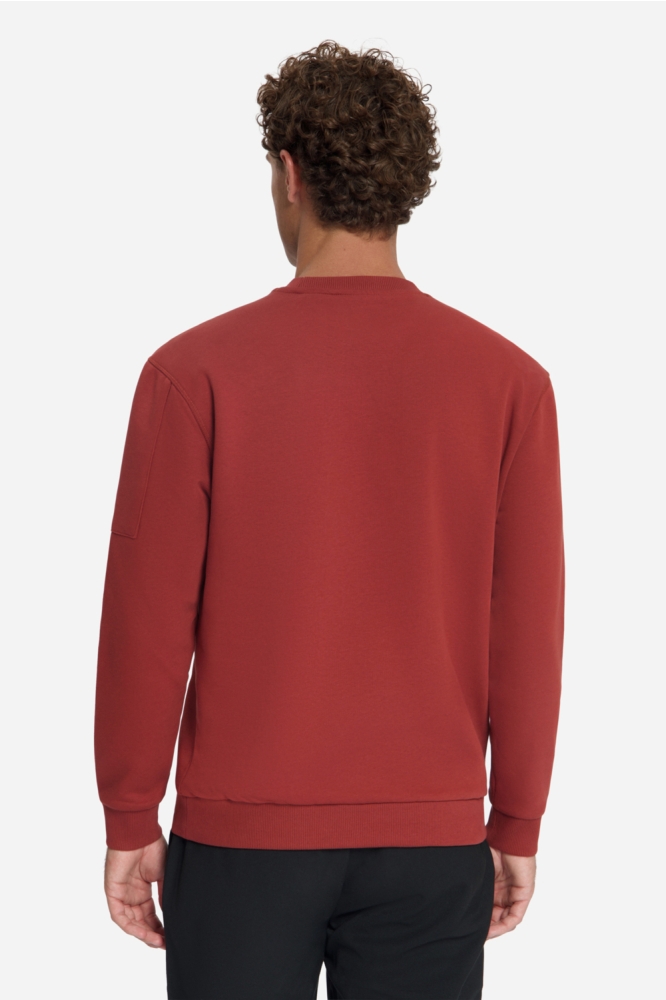 NO-EXCESS rode heren sweater | Model achteraanzicht