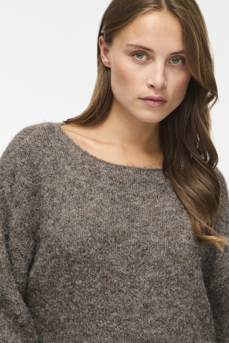 Vila camel dames trui | Close up