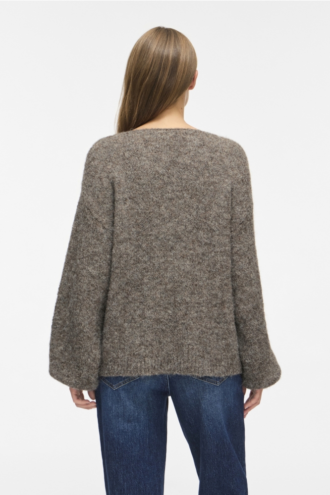 Vila camel dames trui | Model achteraanzicht