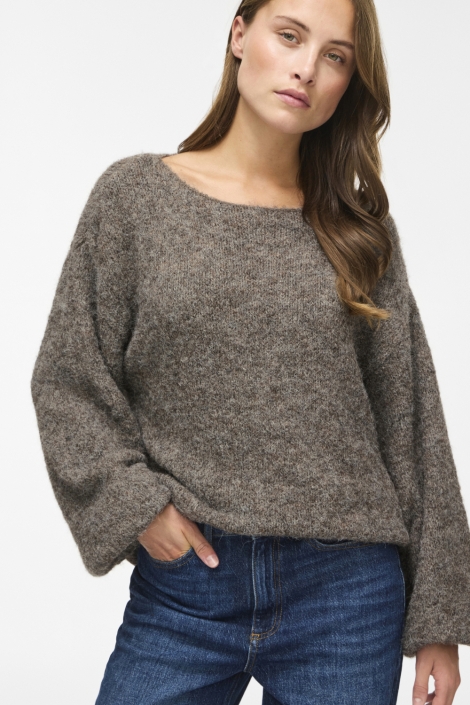 Vila camel dames trui | Close up