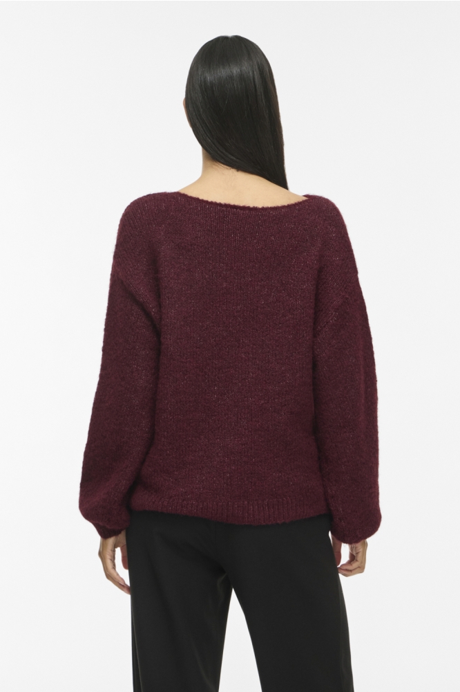 Vila bordeaux dames trui | Model achteraanzicht