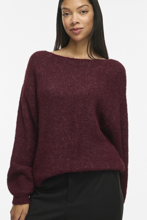 Vila bordeaux dames trui | Close up