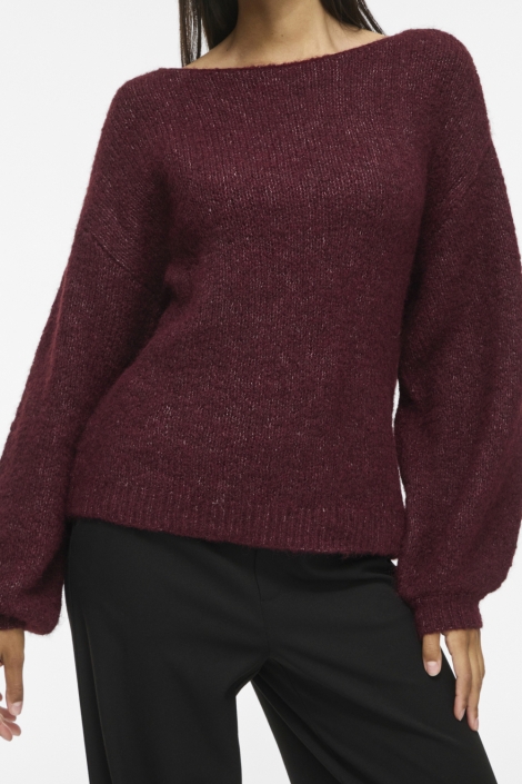 Vila bordeaux dames trui | Close up
