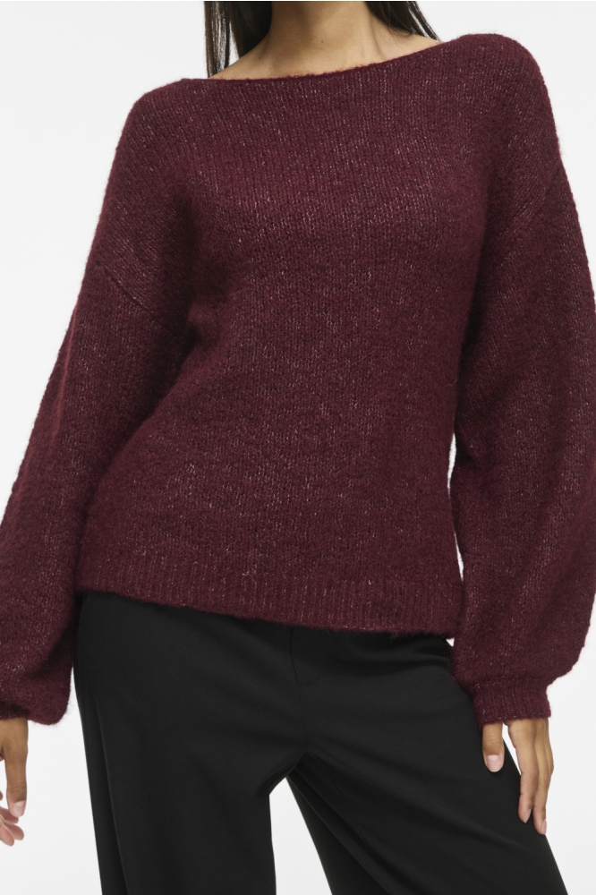 Vila bordeaux dames trui | Close up