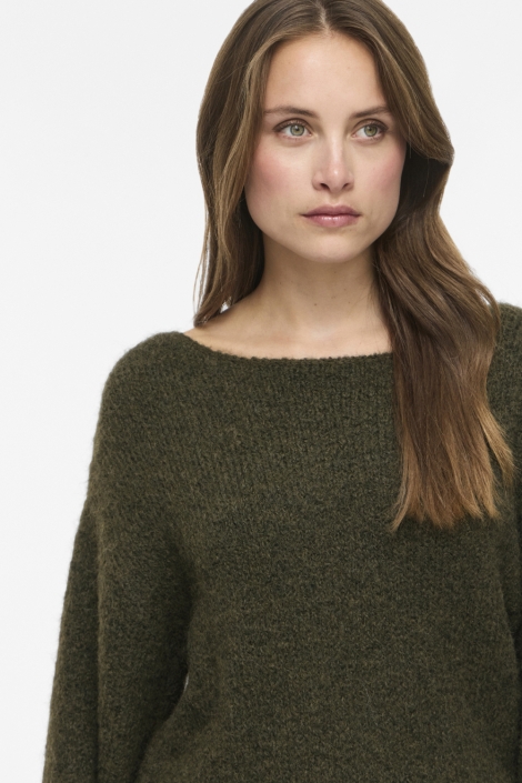 Vila groene dames trui | Close up