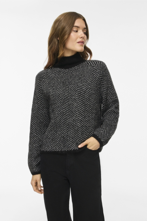 Vila zwarte dames trui | Model vooraanzicht