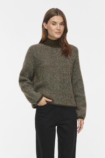 Vila Trui VILORY HIGH NECK L/S KNIT TOP - NOO 14094181 FOREST NIGHT