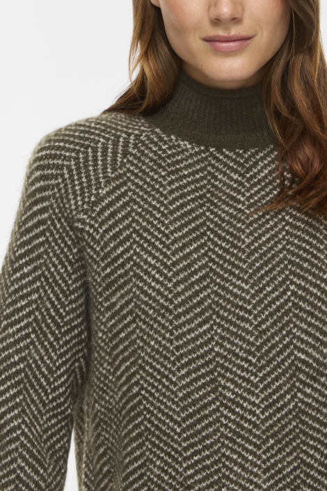Vila groene dames trui | Close up