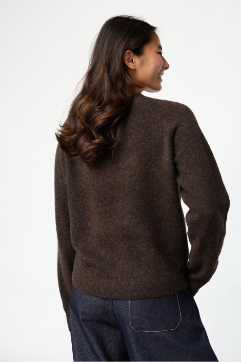 SisterS point bruine dames trui | Model achteraanzicht