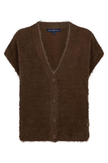 Red Button Vest SLEEVELESS FUZZY SRB5116 praline