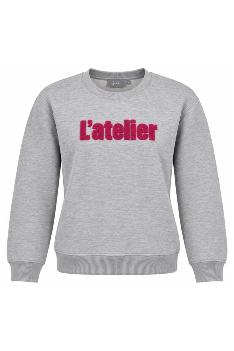 Geisha grijze dames sweater | Vooraanzicht