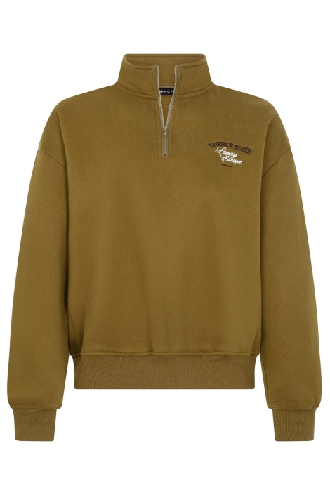 Ydence groene dames sweater | Vooraanzicht