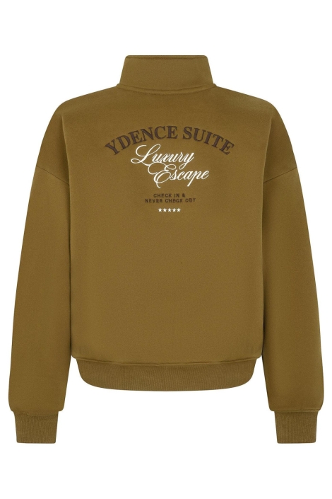 Ydence groene dames sweater | Achteraanzicht