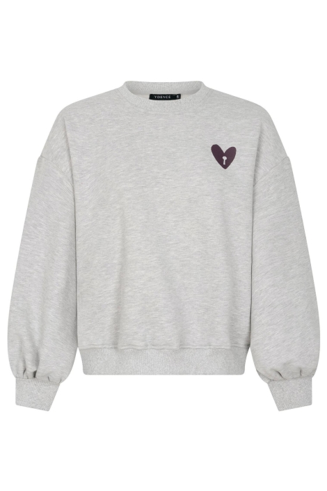Ydence grijze dames sweater | Vooraanzicht