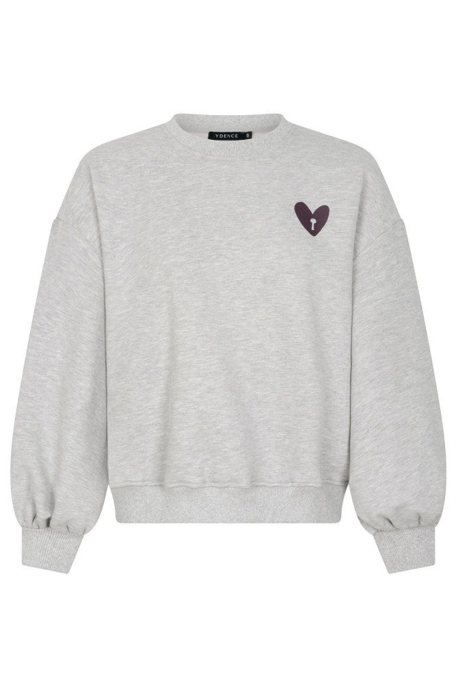 Ydence grijze dames sweater | Vooraanzicht