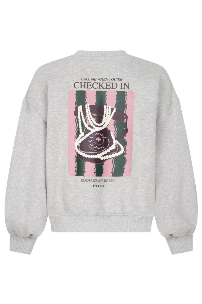 Ydence grijze dames sweater | Achteraanzicht