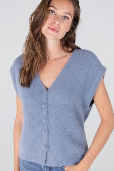 Juffrouw Jansen Vest CHELSIE W25 GILET P 204 000761 BLUE GREY