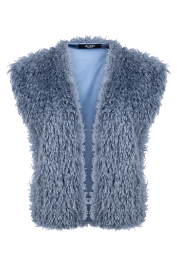 Juffrouw Jansen Vest DALI W25 GILET FF 276 FAKE FUR 000761 BLUE GREY