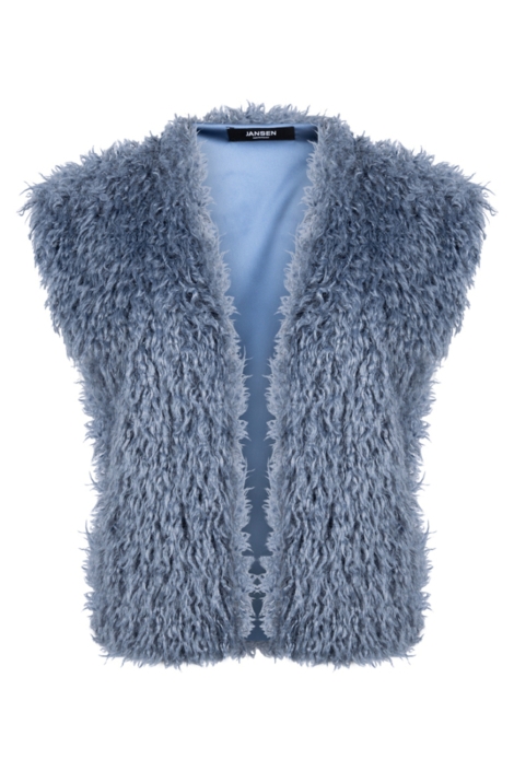 Juffrouw Jansen blauwe dames gilet | Vooraanzicht