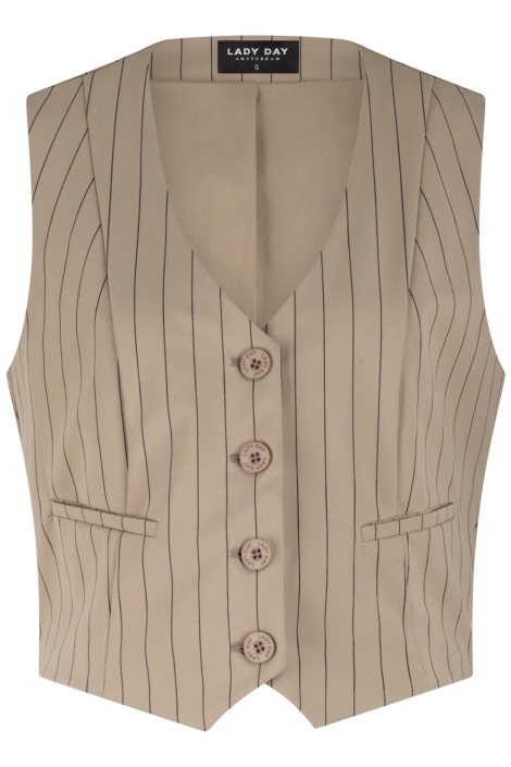 Lady Day beige dames gilet | Vooraanzicht