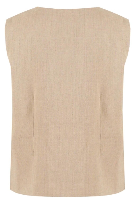 C&S The Label camel dames gilet | Achteraanzicht