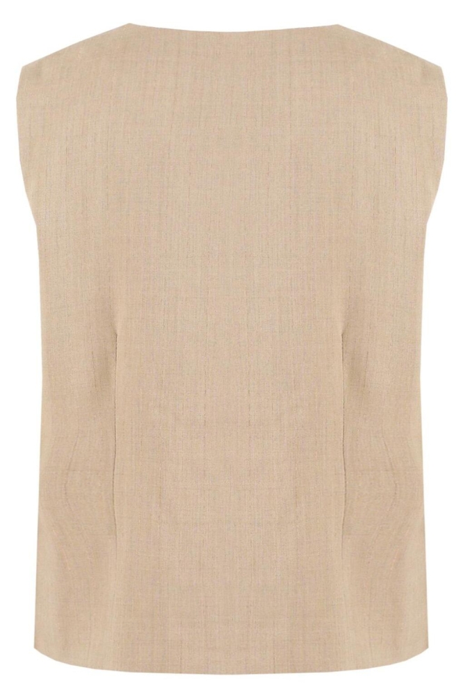 C&S The Label camel dames gilet | Achteraanzicht