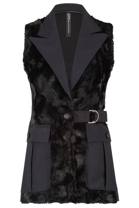 Zip73 zwarte dames gilet | Vooraanzicht
