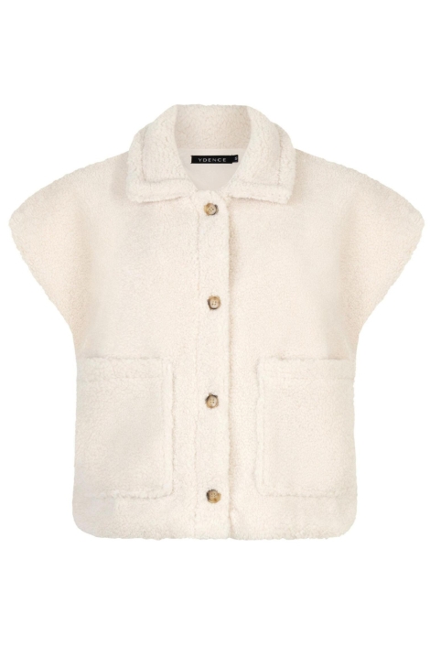 Ydence beige dames gilet | Vooraanzicht