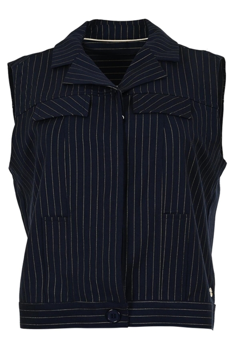 Zizo blauwe dames gilet | Vooraanzicht