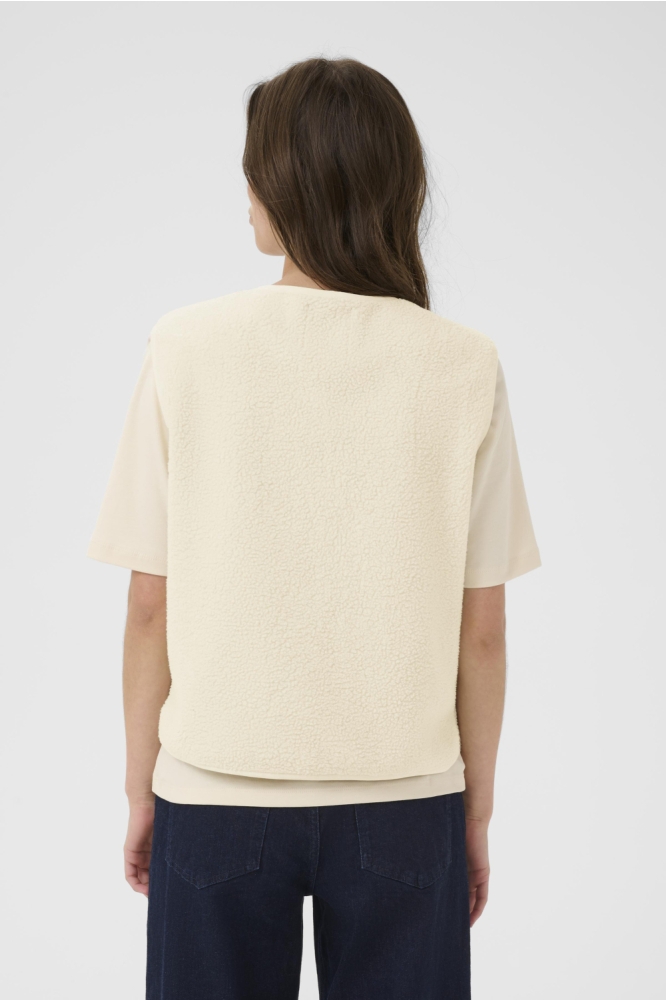 Part Two ecru dames gilet | Model achteraanzicht