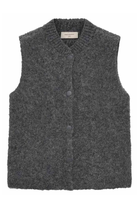 Freequent grijze dames gilet | Vooraanzicht
