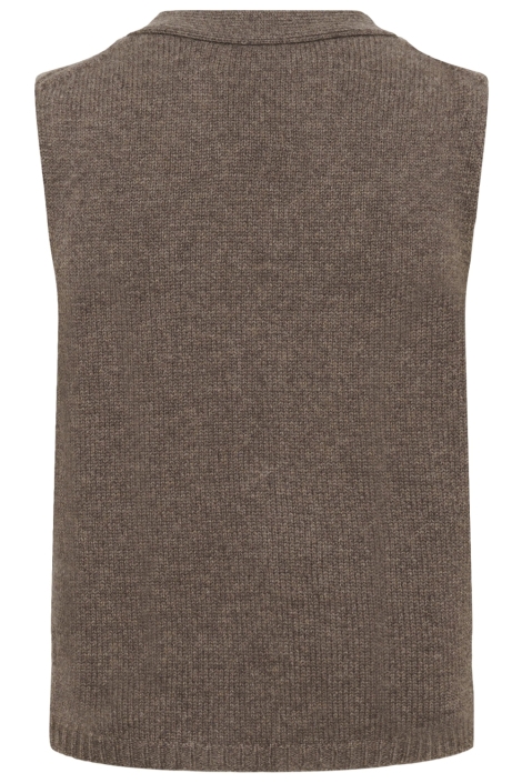Part Two taupe dames gilet | Achteraanzicht
