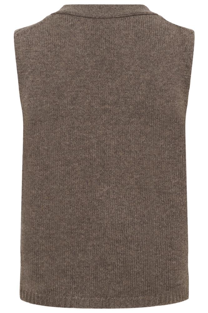 Part Two taupe dames gilet | Achteraanzicht