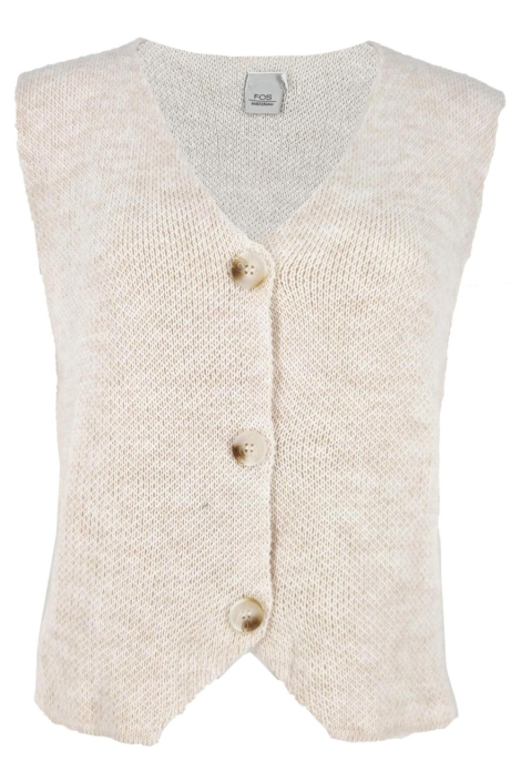 FOS Amsterdam beige dames gilet | Vooraanzicht