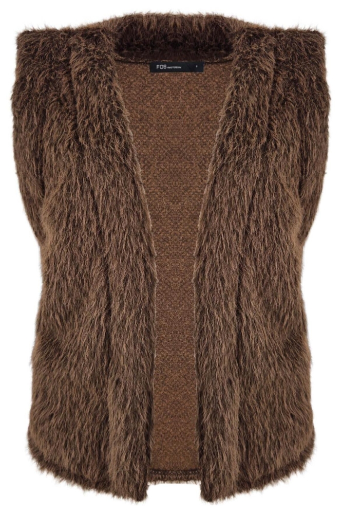 FOS Amsterdam bruine dames gilet | Vooraanzicht