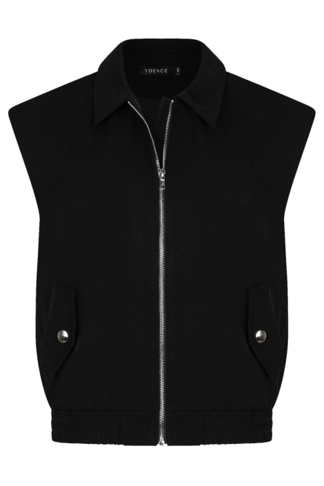 Ydence zwarte dames gilet | Vooraanzicht