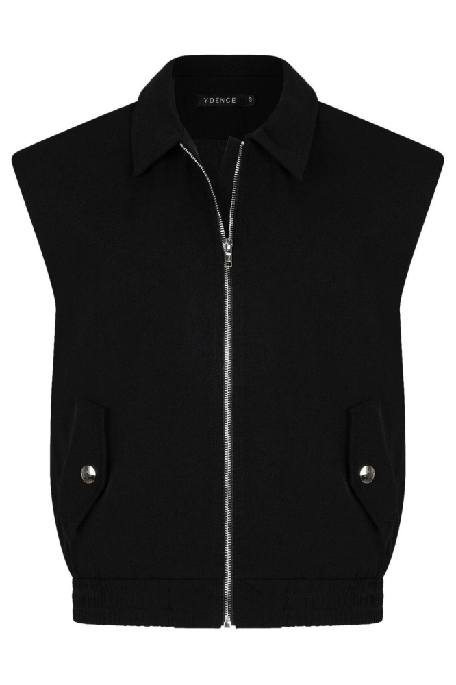 Ydence zwarte dames gilet | Vooraanzicht