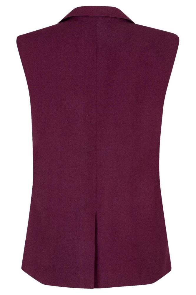 Ydence bordeaux dames gilet | Achteraanzicht
