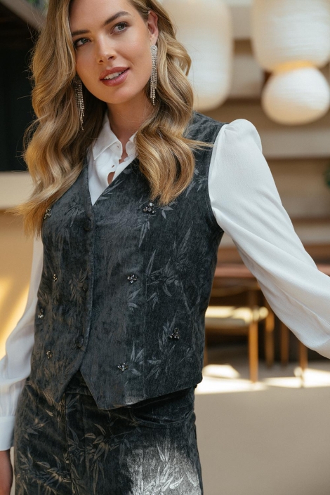 C&S The Label grijze dames gilet | Sfeerbeeld, In situatie